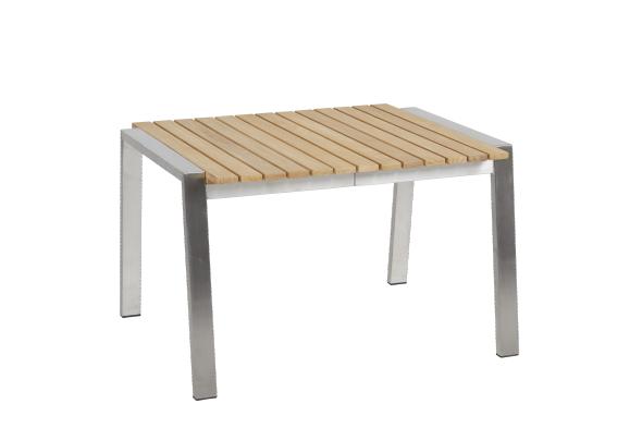 Naos sidebord 60x60 H40 cm - teak/rustfrit stål