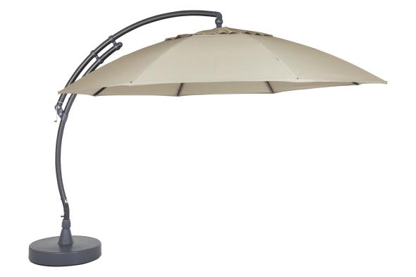 Easy Sun frihængende parasol 3,75 m - Antracit/sand