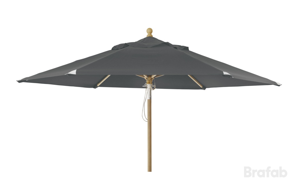 Trieste træ parasol Ø 2,5 m - Grå