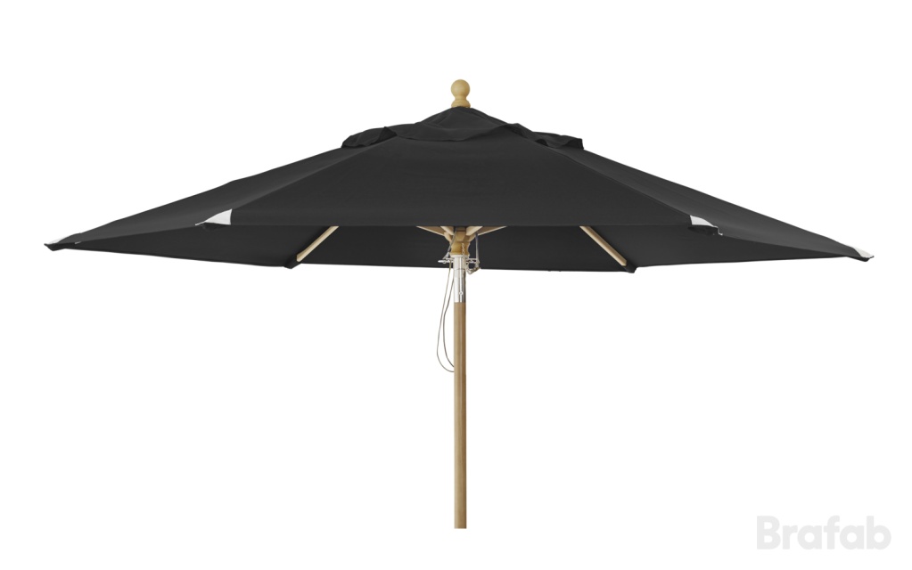 Trieste træ parasol Ø 2,5 m - Sort