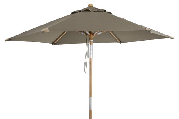 Trieste træparasol Ø 2,5 m - taupe