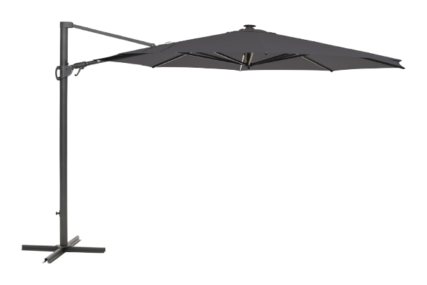 Cilento frithængende parasol Ø 3,5 m - antracit/grå