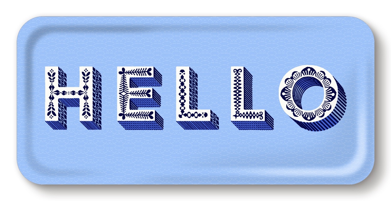 Hej skive 32x15 cm - blå