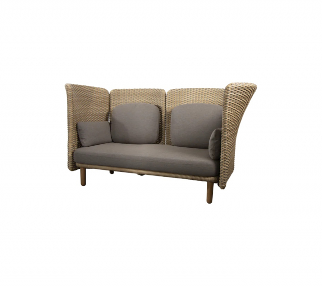 Arch 2-sits sofa med høje arm/rygglæn - natural/taupe hynder