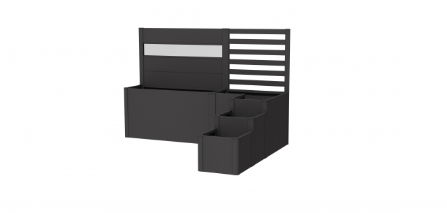 DaVinci plantekasse system 2 - metallic  mørkegrå