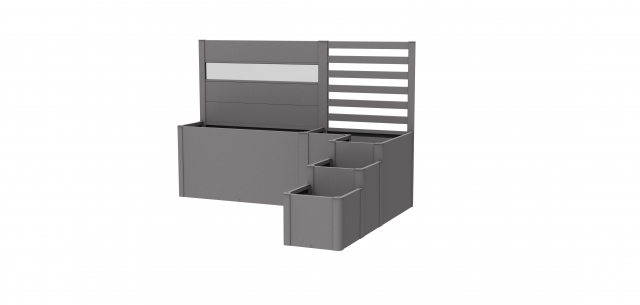 DaVinci plantekasse system 2 - metallic kvarts-grå