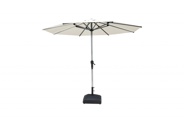Madelina parasol Ø 2,5 m - sølv/beige