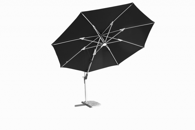 Robelina LED frithængende parasol Ø 3 m - sølv/sort