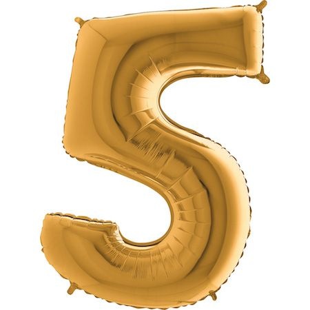 Ballonfigurer Guld 0 til 9 inkl. Helium-5