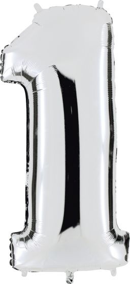 Ballonfigurer sølv 0 til 9 inkl. Helium-1