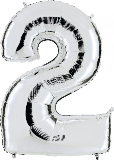 Ballonfigurer sølv 0 til 9 inkl. Helium-2