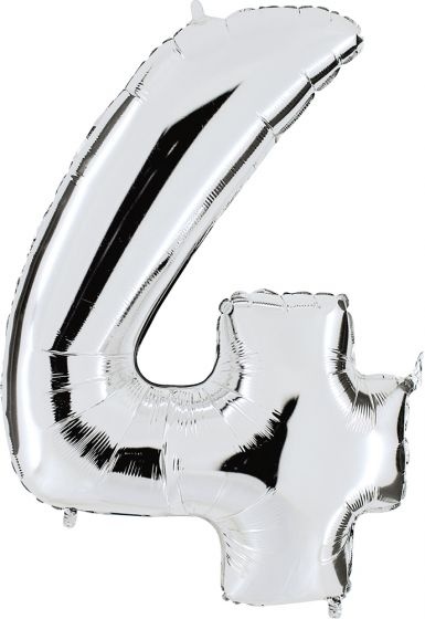 Ballonfigurer sølv 0 til 9 inkl. Helium-4