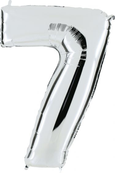 Ballonfigurer sølv 0 til 9 inkl. Helium-7