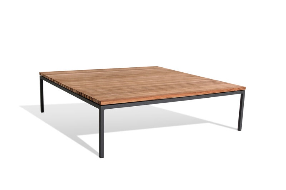 Bean Lounge Table, Large - Dark Gray/Teak Disc
