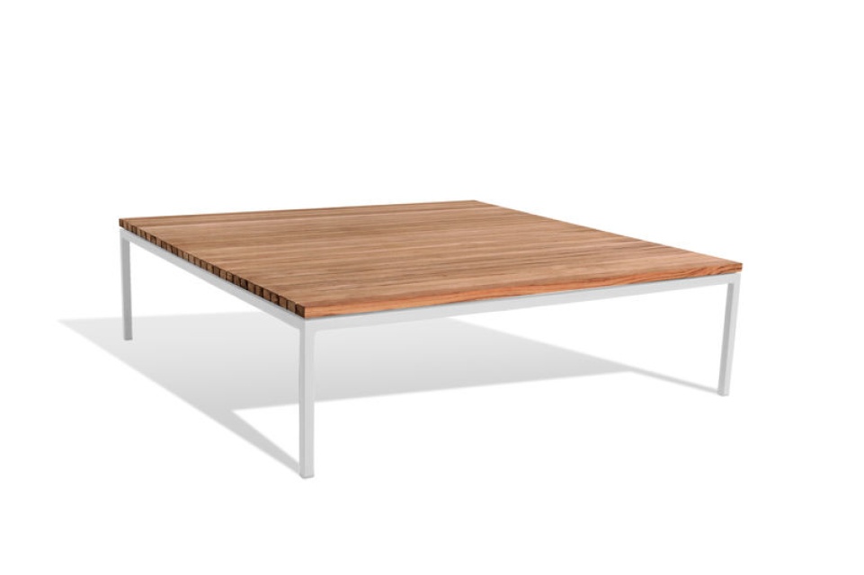Bean Lounge Table, Large - Light Gray/Teak Disc