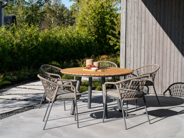 Bam Bo / Brady spisestuesæt - antracit/greige pude