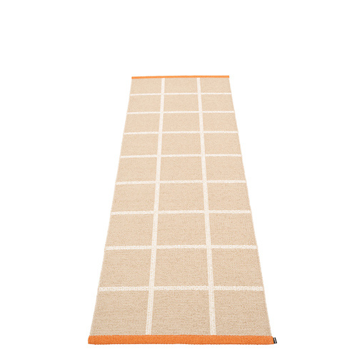 Criss tæppe - beige/vanilje/lys orange kant