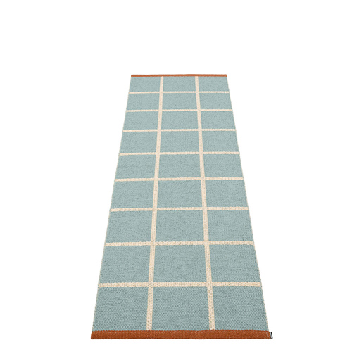 Criss tæppe - haze/cream/rust edge