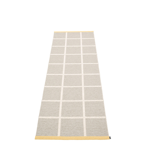 Criss tæppe - hør/vanilje/lysegul kant