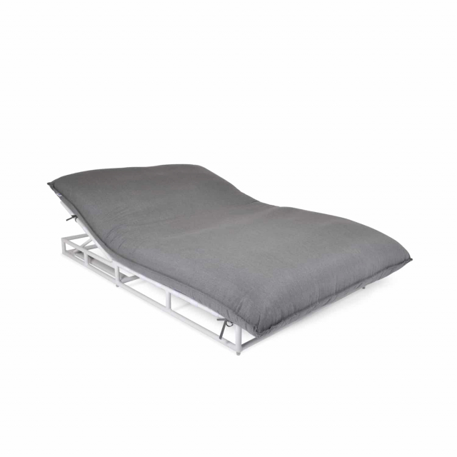 Cushy Sunbed - White/Flanelle Pushion