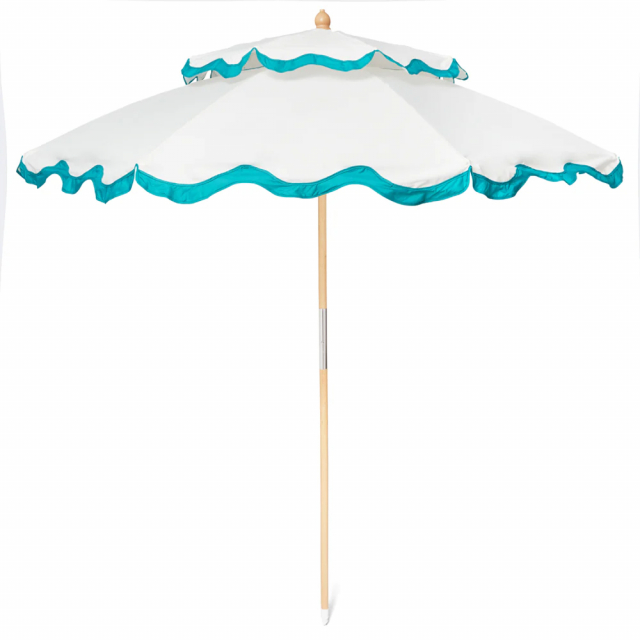 Emma wavy parasol Ø 2,2 m - ocean blue