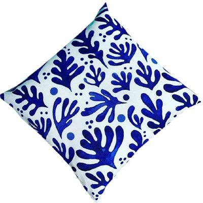 Ornamental pude alle -weather 50 x 50 cm - tangblå