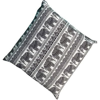 Ornamental pude, alt sammen 60 x 60 cm - elefantgrå