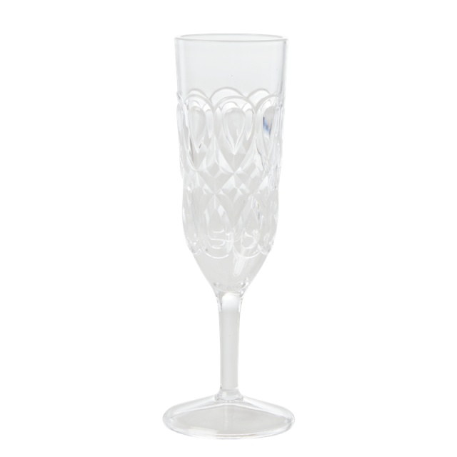 Svirly præget champagnglas - klar