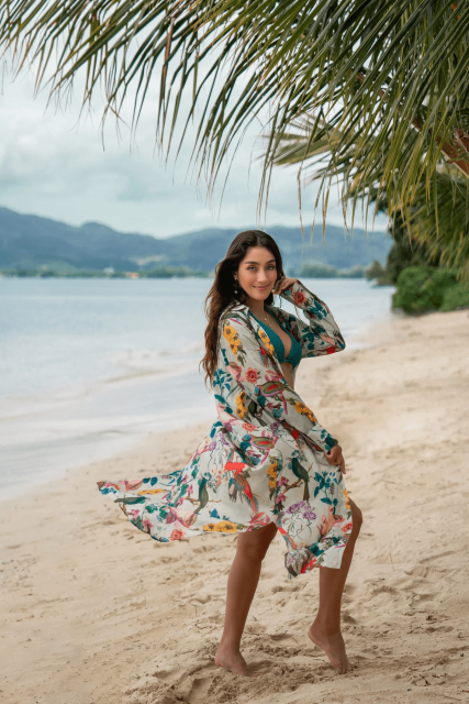 Hummingbird skjortekjole - multi