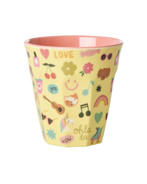 Unicorn Love melaminkrus - soft yellow