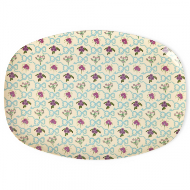 Bow & Bouquet melaminbakke - creme