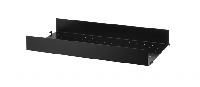 Streng metal hyldeplan høj kant 58x30 cm - flere farver