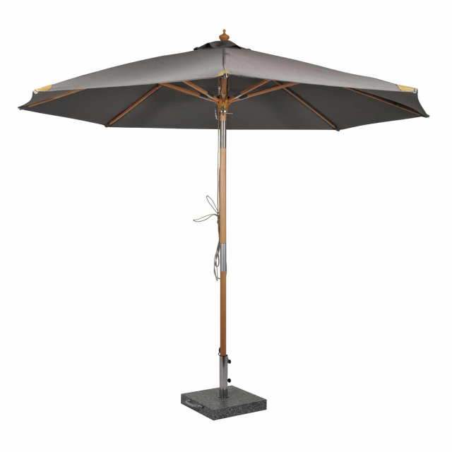 Nice træparasol med hældning Ø 3 m - grå