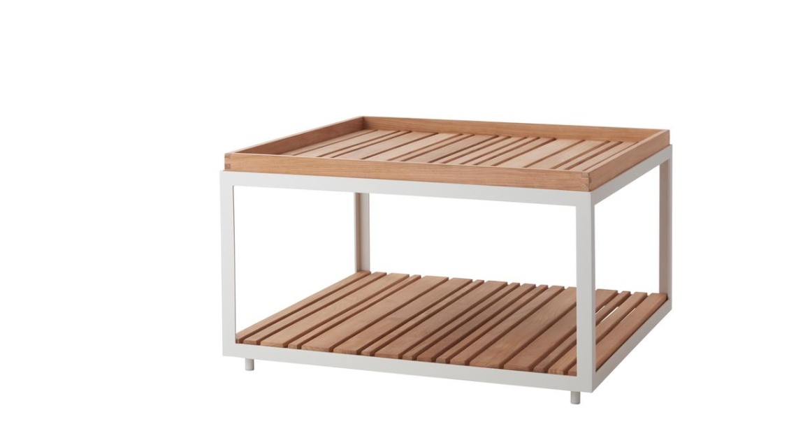 Level soffbordsskiv-set stor (2 st) - teak