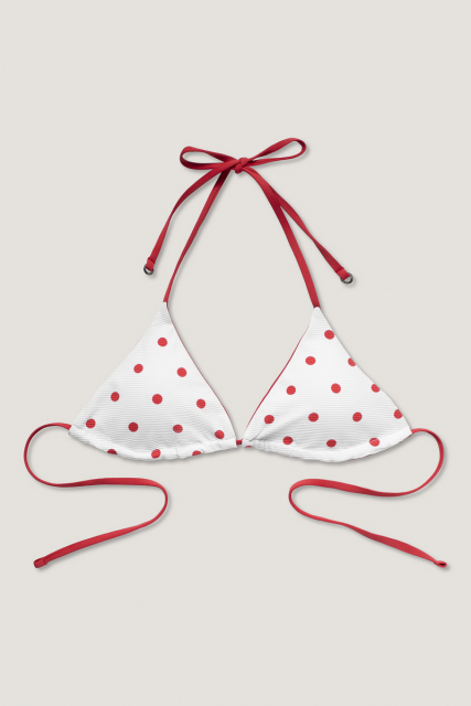 Polka Dot Galathea bikini top, vendbar - hvid/rød