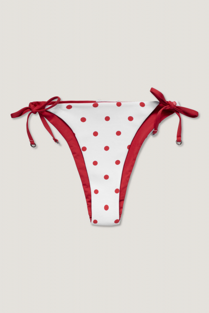 Polka Dot Iliana bikiniunderdel, vendbar - hvid/rød