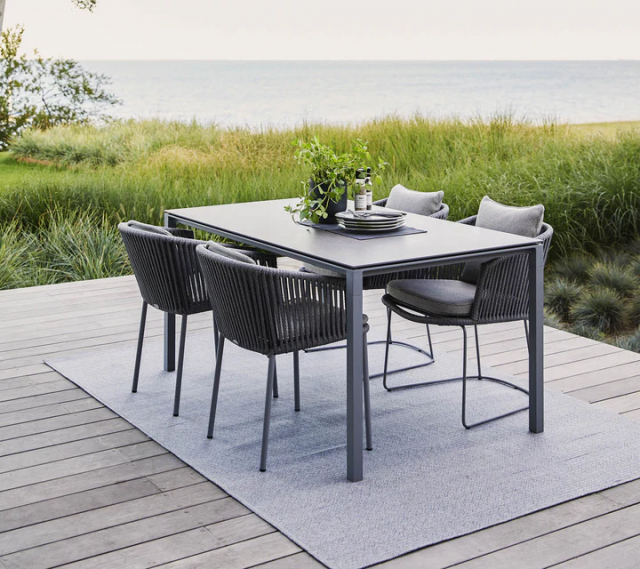 Pure spisebord 150x90 H73 cm - lysegrå/flere bordplader