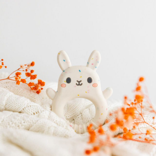 Bidring silikone - bunny