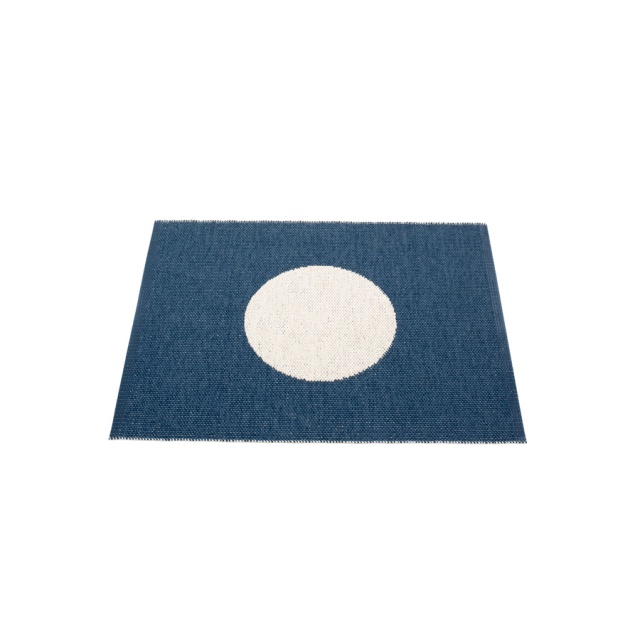 Vera tæppe, lille - havblå/vanilje