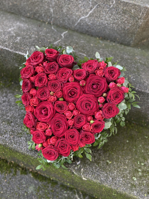 Hjärta begravning, lille - rød