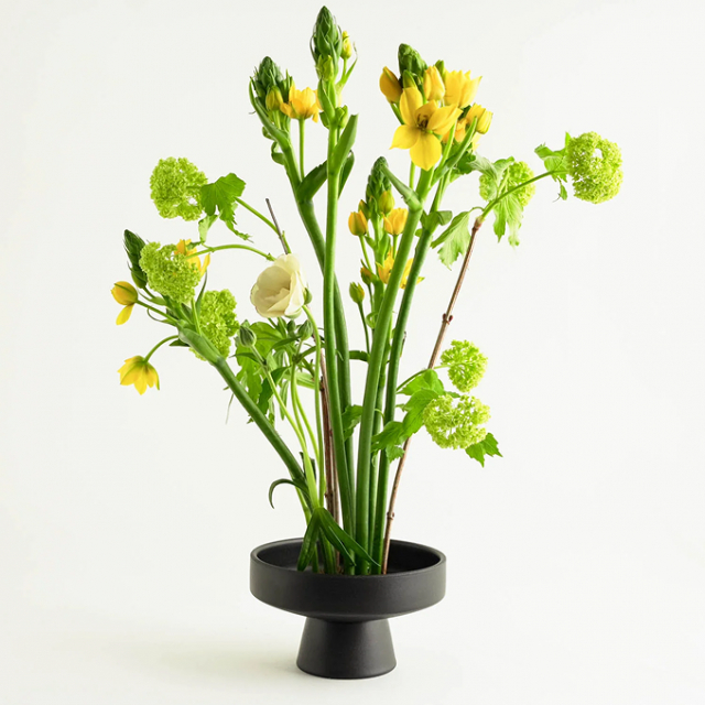 Ikebana keramikskål - svart