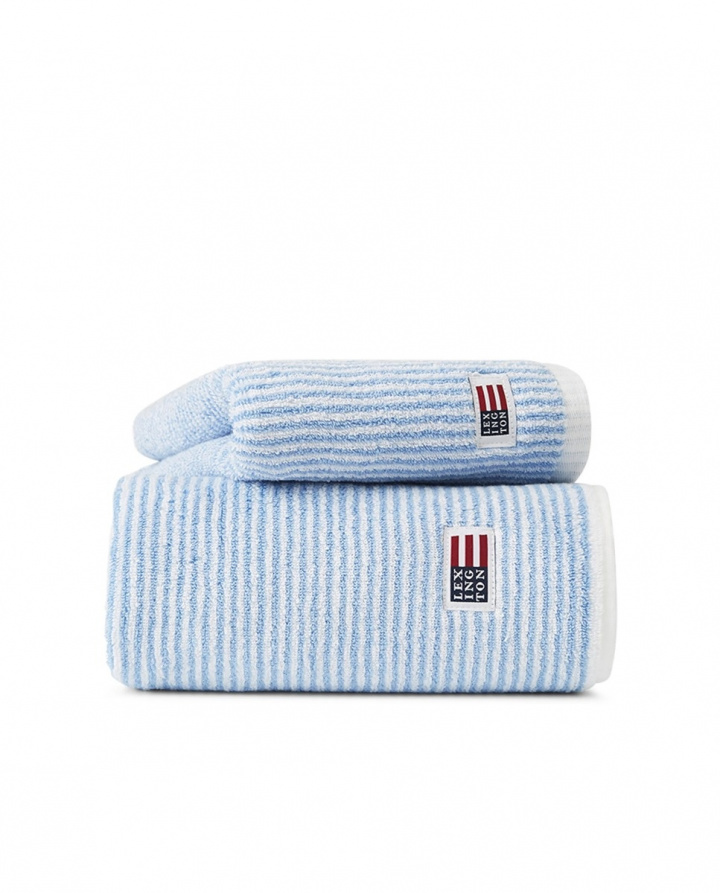 Badehåndklæde 70 x 130 cm - white/blue striped i gruppen Indretning / Tekstiler / Håndklæder hos Sommarboden i Höllviken AB (10002063-1600-TW30)