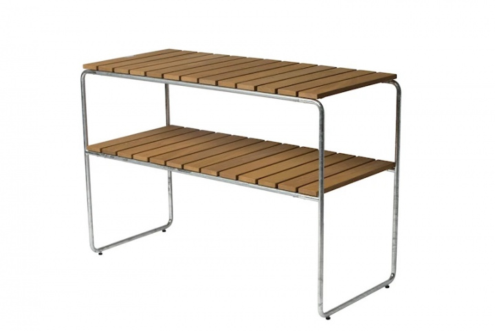 Aflastningsbord L105 - oliebehandlet eg/varmgalvaniseret stativ i gruppen Udendørs møbler / Materiale / Hårdtræsmøbler / Bord - Hardwoodmøbler hos Sommarboden i Höllviken AB (1019884)