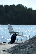 Solstol A3 - hvidlakeret eg/varmgalvaniseret stativ