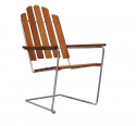 Solstol A3 - ubehandlet teak/varmgalvaniseret stativ