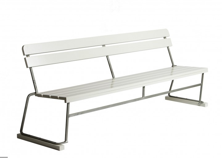 Sofa 5 - Hvid lakeret eg/hot -dip galvaniseret stativ i gruppen Udendørs møbler / Materiale / Hårdtræsmøbler / Andet - Hardwoodmøbler hos Sommarboden i Höllviken AB (10315)