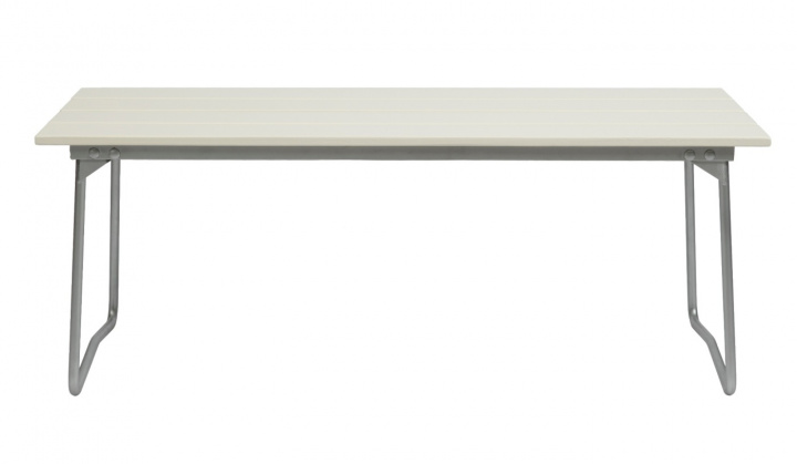 Bænk 8 - Hvid lakeret eg/hot -dip galvaniseret stativ i gruppen Udendørs møbler / Stole & Havestole / Bænke hos Sommarboden i Höllviken AB (10354)
