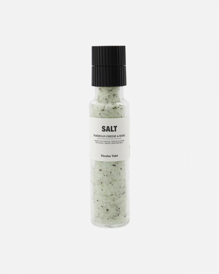 Nicolas Vahé salt 320g - parmesanost & basilikum i gruppen Indretning / Køkken & Dækning / Spiseligt hos Sommarboden i Höllviken AB (104981000-HD)