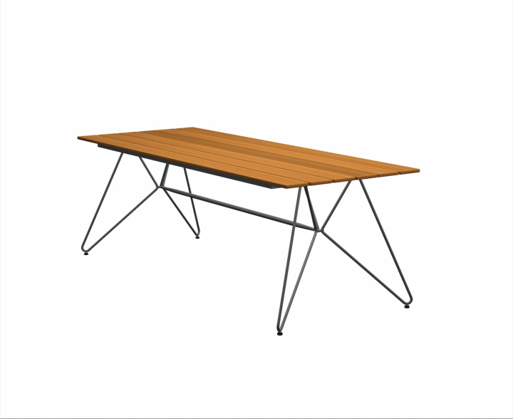 Skitse spisebord - 220x88 cm - bambus/grå i gruppen Udendørs møbler / Bord / Spisebord hos Sommarboden i Höllviken AB (10716-0318)