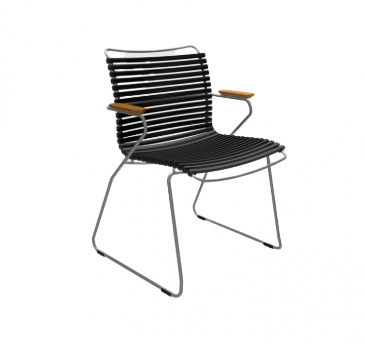 Klik på lænestol - sort/bambus i gruppen Udendørs møbler / Materiale / Rustfrit stål / Stole - Rustfrit stål hos Sommarboden i Höllviken AB (10801-2018)